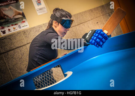 Blind people playing showdown game. Stock Photo