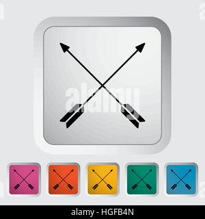 Arows. Single flat icon on the button. Vector illustration. Stock Vector