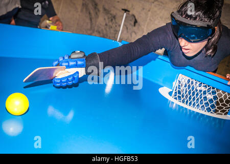 Blind people playing showdown game. Stock Photo