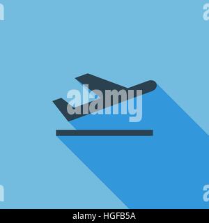 Arrival icon. Flat vector related icon with long shadow for web and mobile applications. It can be used as - logo, pictogram, icon, infographic elemen Stock Vector