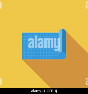 Blueprint icon. Flat vector related icon with long shadow for web and mobile applications. It can be used as - logo, pictogram, icon, infographic elem Stock Vector