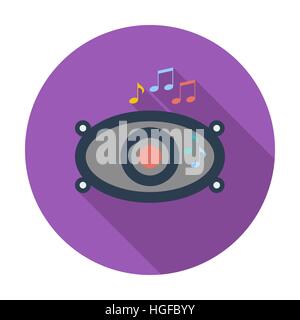 Car speaker. Single flat color icon. Vector illustration. Stock Vector