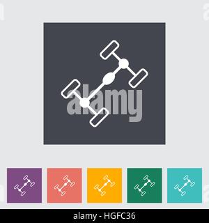 Chassis car flat single icon. Vector illustration. Stock Vector
