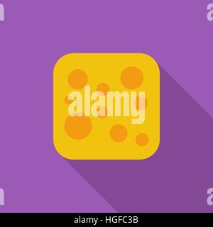 Cheese icon. Flat vector related icon with long shadow for web and mobile applications. It can be used as - logo, pictogram, icon, infographic element Stock Vector