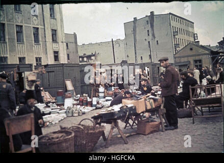 Ghetto Lodz, Litzmannstadt, A market in the ghetto, Poland 1940, World War II, Stock Photo