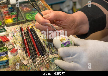 Easter egg painting Stock Photo