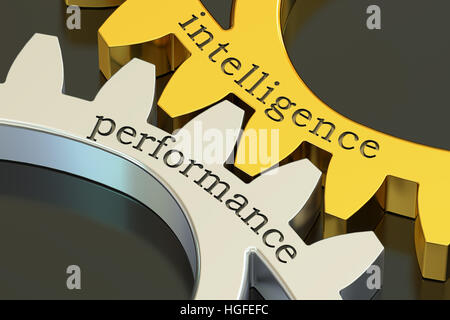 intelligence performance concept on the gearwheels, 3D rendering Stock Photo