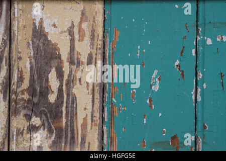 Painted Tan and Teal Wooden Background Horizontal Stock Photo