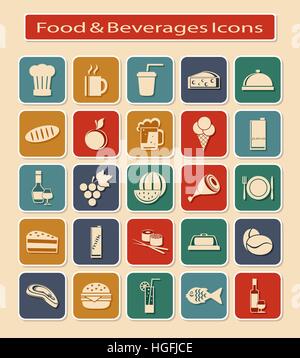 Set of Food & Beverages Icons Stock Vector