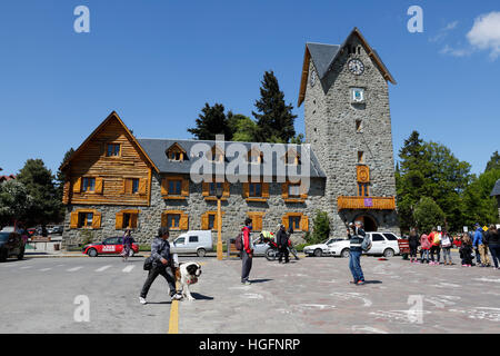 'Bariloche Alpine style' Centro Civico building, Bariloche, Nahuel Huapi National Park, The Lake District, Argentina, South America Stock Photo