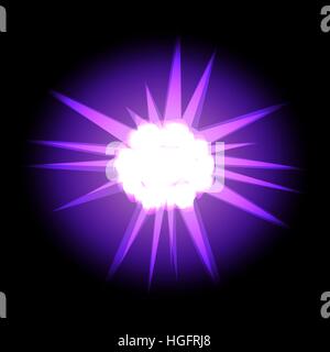 Star with rays white purple in space cosmos isolated on black background vector Stock Vector