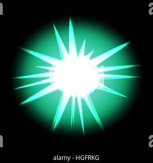 Star with rays white turquoise in space cosmos isolated on black background vector Stock Vector