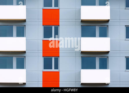 Windows and balconies of new residential building as natural geometrical background Stock Photo