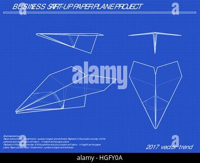 Airplane vector blueprint Stock Vector