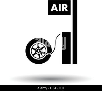Wheels pump station icon. White background with shadow design. Vector illustration. Stock Vector