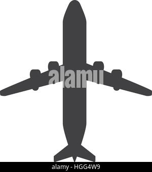 Airplane icon isolated on a white background. Logo silhouette design template. Simple symbol concept in flat style. Abstract sign, pictogram for web,  Stock Vector