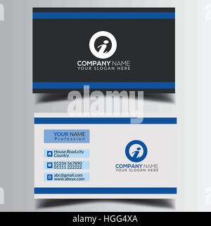 Blue Business card printable and editable Stock Vector