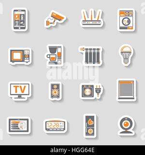 Smart House and internet of things sticker icons set Stock Vector Image ...