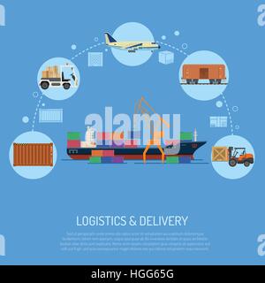 logistics and delivery concept Stock Vector