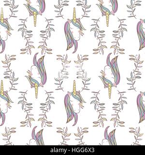 Unicorn Rainbow seamless pattern Stock Vector