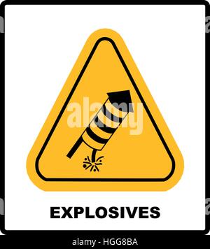 No Fireworks Vector warning icon Stock Vector