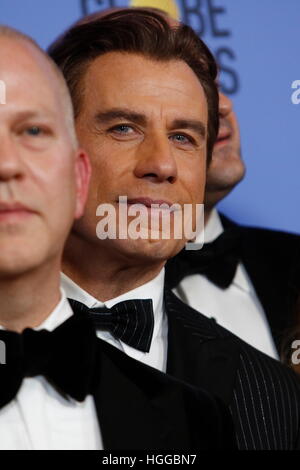 Beverly Hills, Us. 09th Jan, 2017. John Travolta poses in the press room of the 74th Annual Golden Globe Awards, Golden Globes, in Beverly Hills, Los Angeles, USA, on 08 January 2017. Photo: Hubert Boesl Photo: Hubert Boesl/dpa/Alamy Live News