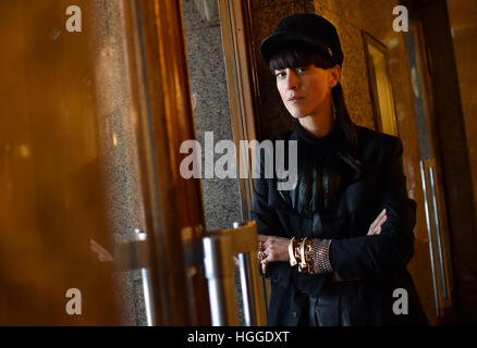 Berlin, Germany. 9th Jan, 2017. EXCLUSIVE - Designer Esther Perbandt, photographed at the 'Volksbuehne' (lit. 'People's Theatre') in Berlin, Germany, 9 January 2017. Photo: Britta Pedersen/dpa-Zentralbild/ZB/dpa/Alamy Live News Stock Photo