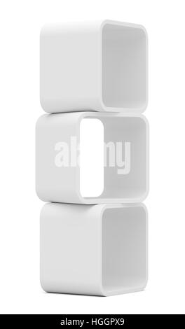 Empty white rounded showcase. Isolated Stock Photo