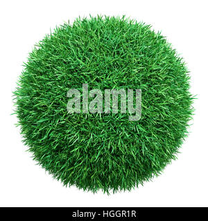 Green grass ball. Isolated on white Stock Photo