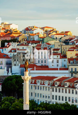 Portugal, Lisbon, View towards the Pedro IV Square. Stock Photo