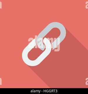 Link icon. Flat vector related icon with long shadow for web and mobile applications. It can be used as - logo, pictogram, icon, infographic element.  Stock Vector