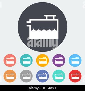 Low coolant indicator. Single flat icon on the circle. Vector illustration. Stock Vector