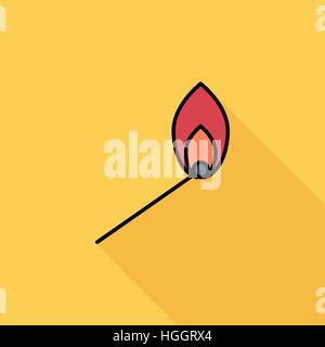 Match icon. Flat vector related icon with long shadow for web and mobile applications. It can be used as - logo, pictogram, icon, infographic element. Stock Vector