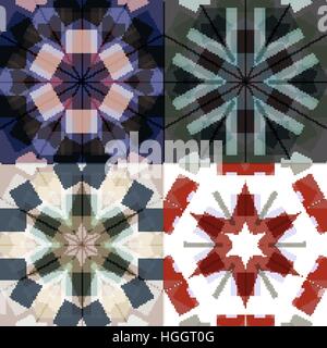 Flat ethnic seamless patterns. Stock Vector