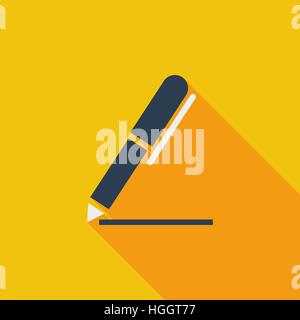Notes icon. Flat vector related icon with long shadow for web and mobile applications. It can be used as - logo, pictogram, icon, infographic element. Stock Vector
