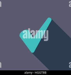 Ok icon. Flat vector related icon with long shadow for web and mobile applications. It can be used as - logo, pictogram, icon, infographic element. Ve Stock Vector