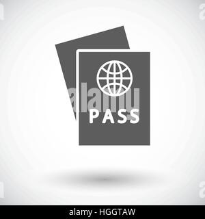 Passport. Single flat icon on white background. Vector illustration. Stock Vector