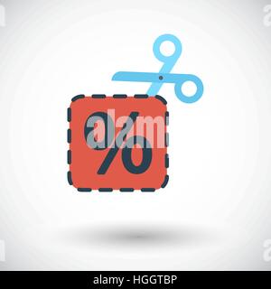 Coupon. Single flat icon on white background. Vector illustration. Stock Vector