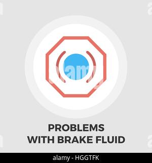 Problems with brake fluid icon vector. Flat icon isolated on the white background. Editable EPS file. Vector illustration. Stock Vector