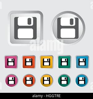 Magnetic floppy disc icon. Vector illustration. Stock Vector