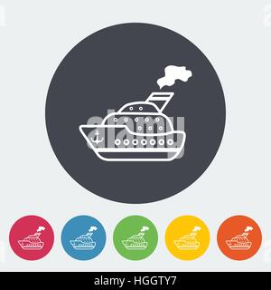 Ship. Single flat icon on the circle. Vector illustration. Stock Vector