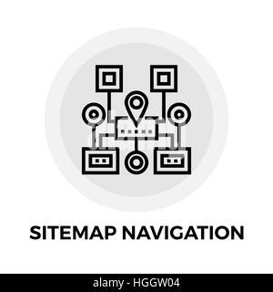 Sitemap Navigation icon vector. Flat icon isolated on the white background. Editable EPS file. Vector illustration. Stock Vector