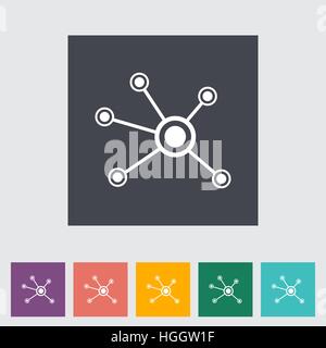 Social network single flat icon. Vector illustration. Stock Vector