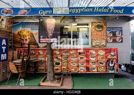 Portland, Oregon, USA has a variety of food carts all over the city. Stock Photo