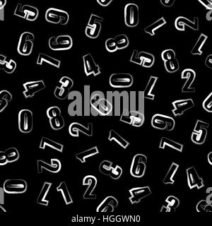 Grunge Numbers Seamless Pattern Stock Vector