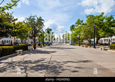 Cienfuegos, Cuba - December 17, 2016: Jose Marti Park, the main square of Cienfuegos (UNESCO World Heritage), Cuba Stock Photo