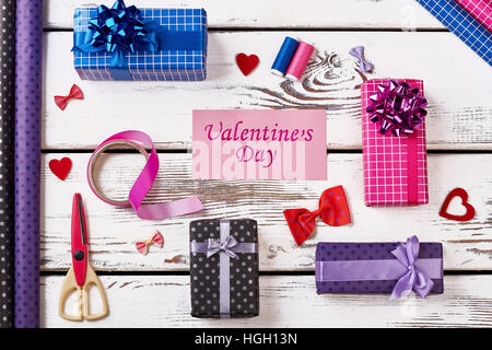 Gift wrap workshop. Stock Photo