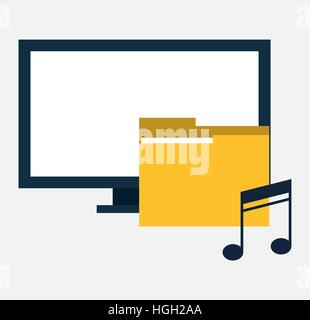 computer digital folder music Stock Vector