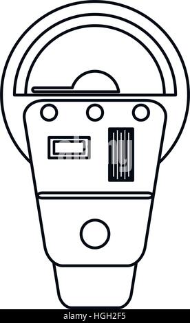 parking meter payment machine linear Stock Vector