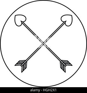 love crossed arrow element decoration line Stock Vector
